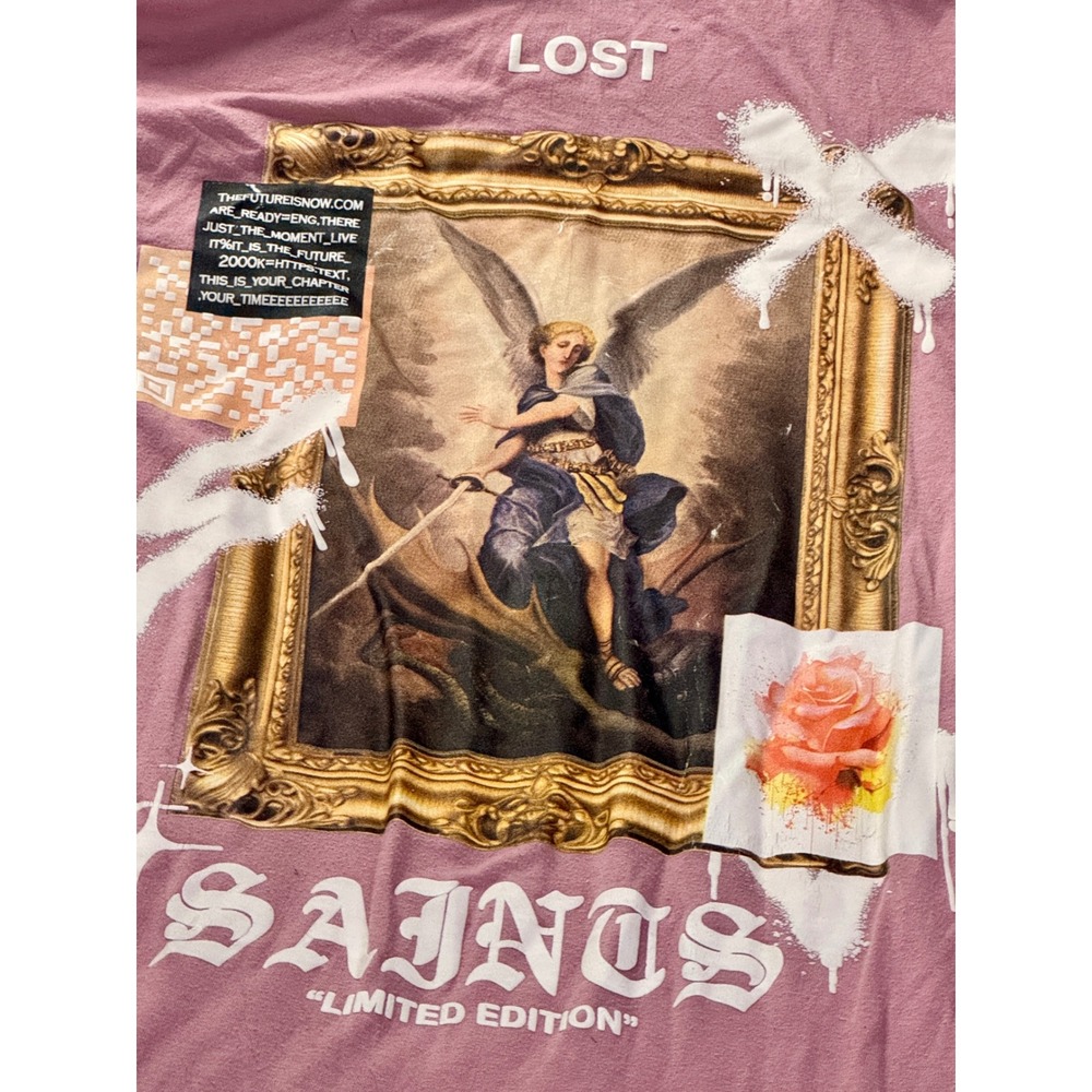 GSTR Lost Saints Graphic T-Shirt Pink Mauve Angel Limited Edition Streetwear S
